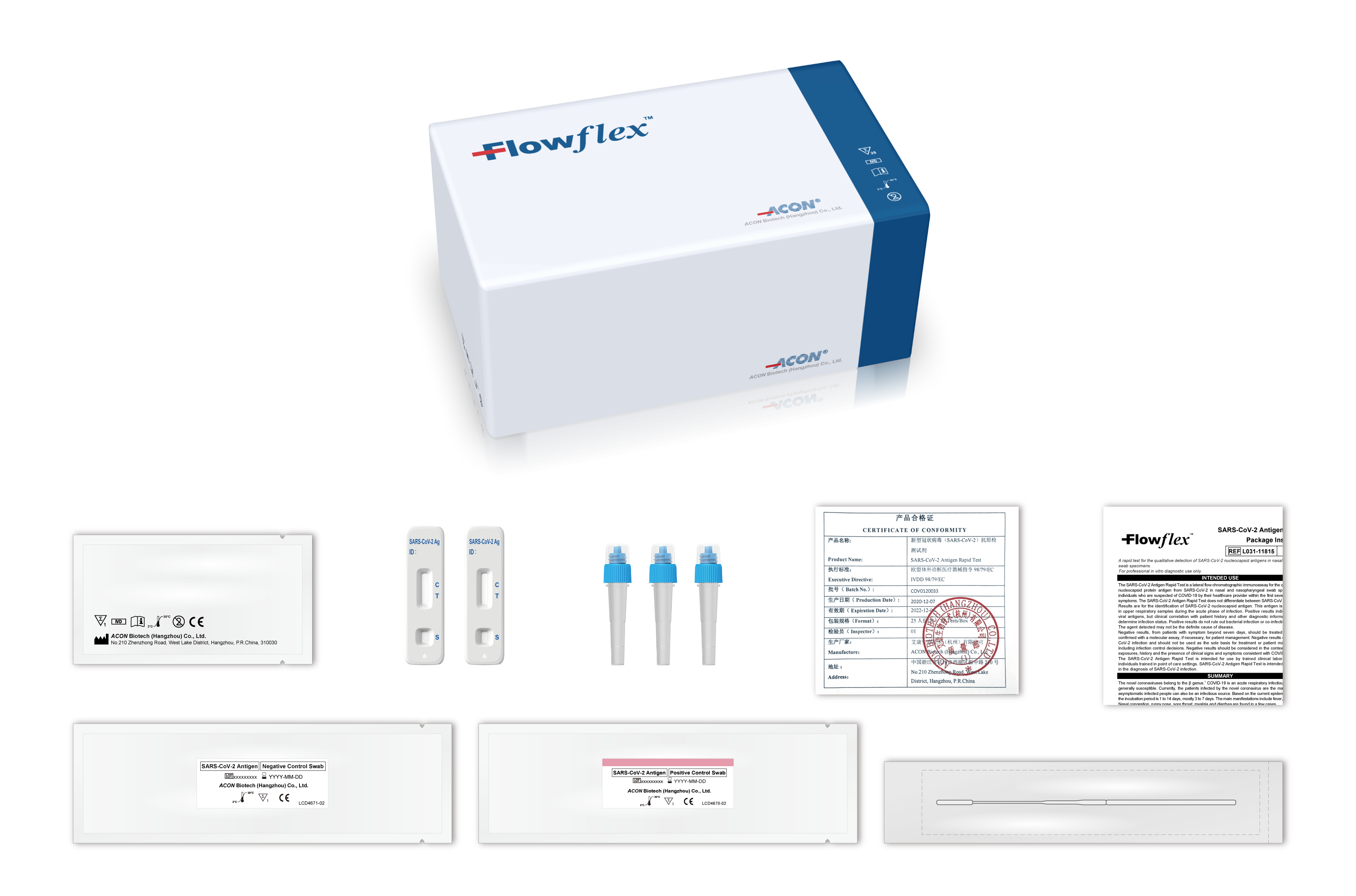 Teste Rapide COVID-19 Antigen,Nazal, Flowflex, Acon Biotech, set 25 Teste/cutie 2