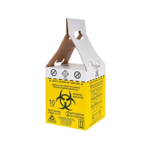 Cutii carton pentru deseuri medicale infectioase cu saci inclusi 10L
