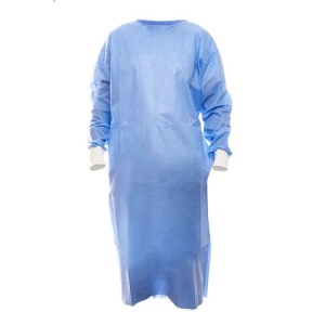 Halat chirurgical RANFORSAT, din SMS, 40 gr/mp, steril, cu legaturi, albastru, marime XL