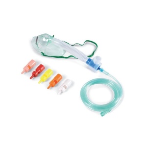 Masca de oxigen cu venturi pentru adulti, sterile, tub ondulat, tub extensibil, cupa si sase adaptoare