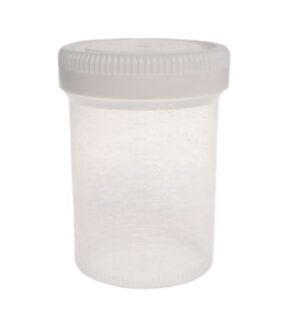 Recoltor urina 120 ml,capac alb cu infiletare, steril, ambalat individual