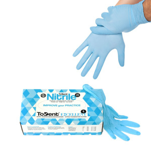 Manusi Nitril Nepudrate, Todent, Marimea S, Albastre, 4gr Manusi Nitril Nepudrate, Todent, Marimea S, Albastre, 4gr