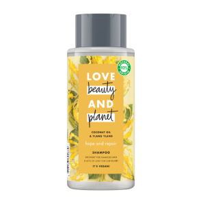 Sampon Love Beauty and Planet Hope & Repair Coconut Oil & Ylang Ylang pentru par deteriorat, 400 ml