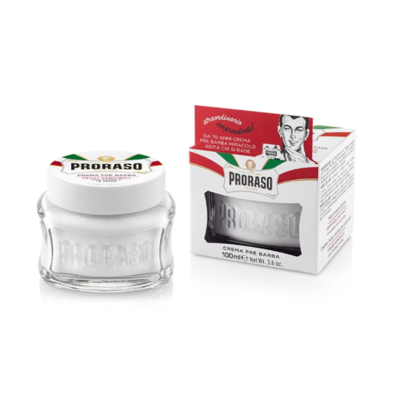 Crema Pre-Shave Sensitive cu Extract de Ceai Verde si Ovaz Proraso 100 ml