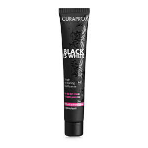 Pasta de dinti Black is White cu carbon activ si aroma de lime si menta Curaprox 90 ml Pasta de dinti Black is White cu carbon activ si aroma de lime si menta Curaprox 90 ml