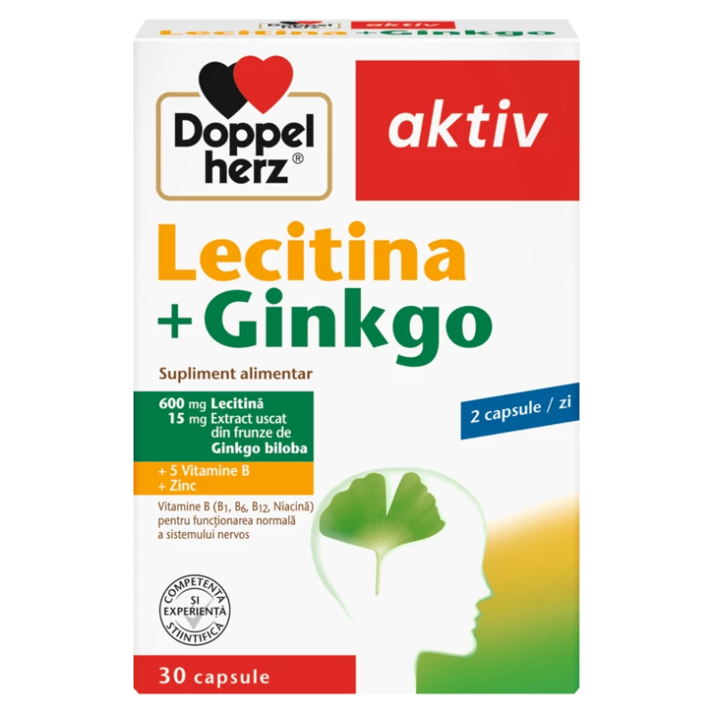 Supliment alimentar Doppelherz Aktiv LECITINA + GINGKO, 30 capsule
