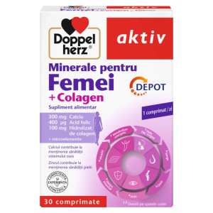 Supliment alimentar Doppelherz Aktiv Minerale pentru femei si Colagen 30 comprimate Supliment alimentar Doppelherz Aktiv Minerale pentru femei si Colagen 30 comprimate