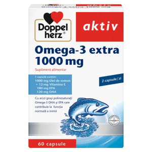 Supliment alimentar DOPPELHERZ OMEGA 3 EXTRA 1000MG, 60 capsule