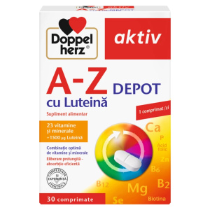 Supliment alimentar Doppelherz A-Z cu Luteina, 30 comprimate Supliment alimentar Doppelherz A-Z cu Luteina, 30 comprimate