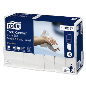 Prosoape de hartie Tork , 2 straturi,  Xpress Multifold Extra Delicat, albe, 100 buc/pachet, 21 pachete/bax