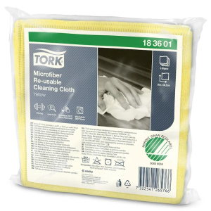 Laveta pentru Curatare cu Microfibra Reutilizabilă Tork, 30 x 30 cm, Galben, 6 buc. / pachet Laveta pentru Curatare cu Microfibra Reutilizabilă Tork, 30 x 30 cm, Galben, 6 buc. / pachet