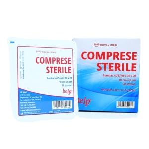 Comprese sterile 10 x 8 cm HELP 6 bucati Comprese sterile 10 x 8 cm HELP 6 bucati