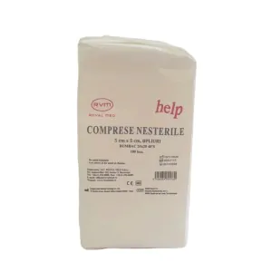 Comprese tifon nesterile 5cm x 5cm  – 100 buc/pachet
