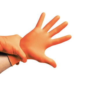 Manusi de Nitril, Textura Diamond Grip, 8.5 gr, Nepudrate, Portocalii,XL, 50 buc, Serix