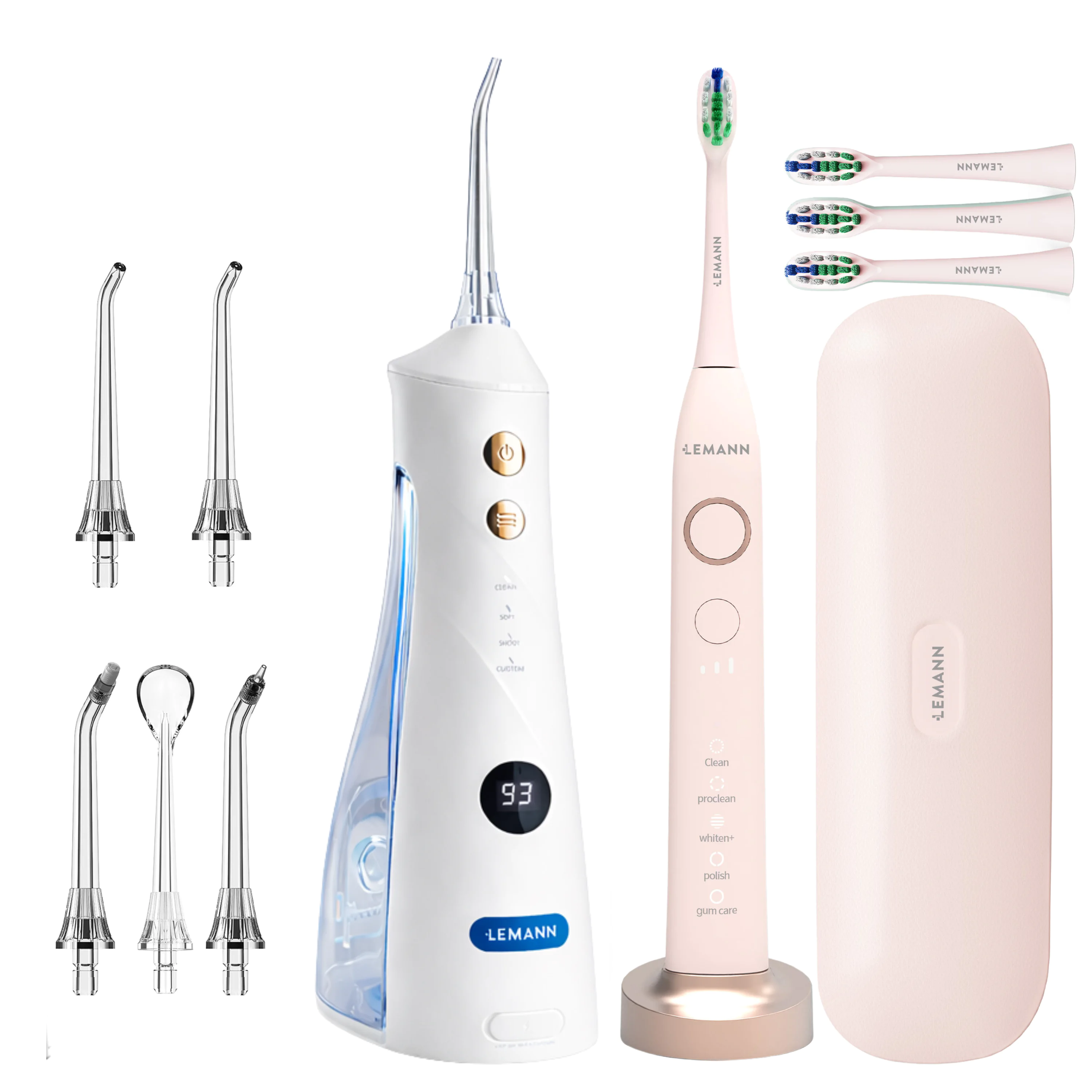 pachet dus alb+periuta roz