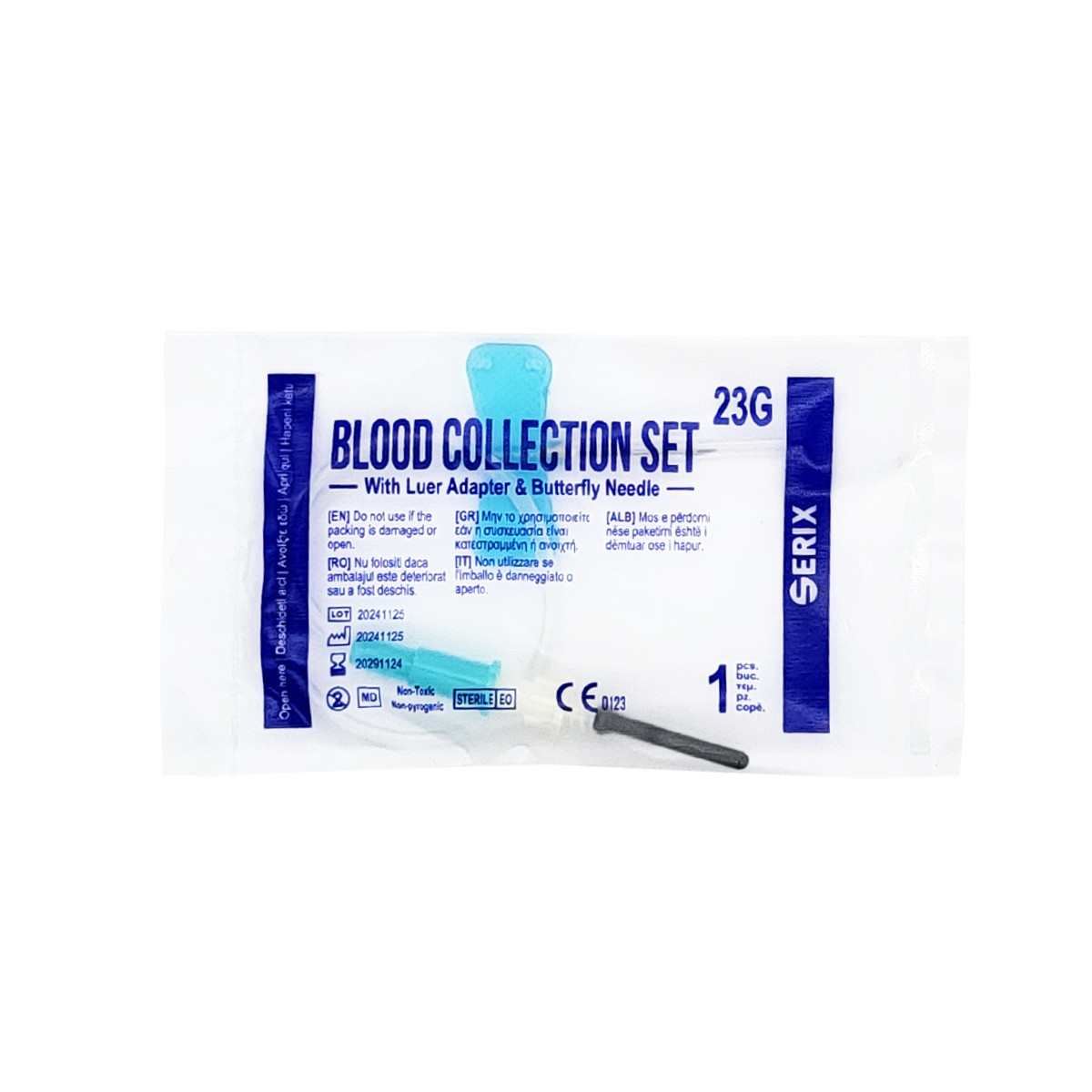 set-100-ace-colectare-recoltare-sange-tip-fluturas-23g-serix