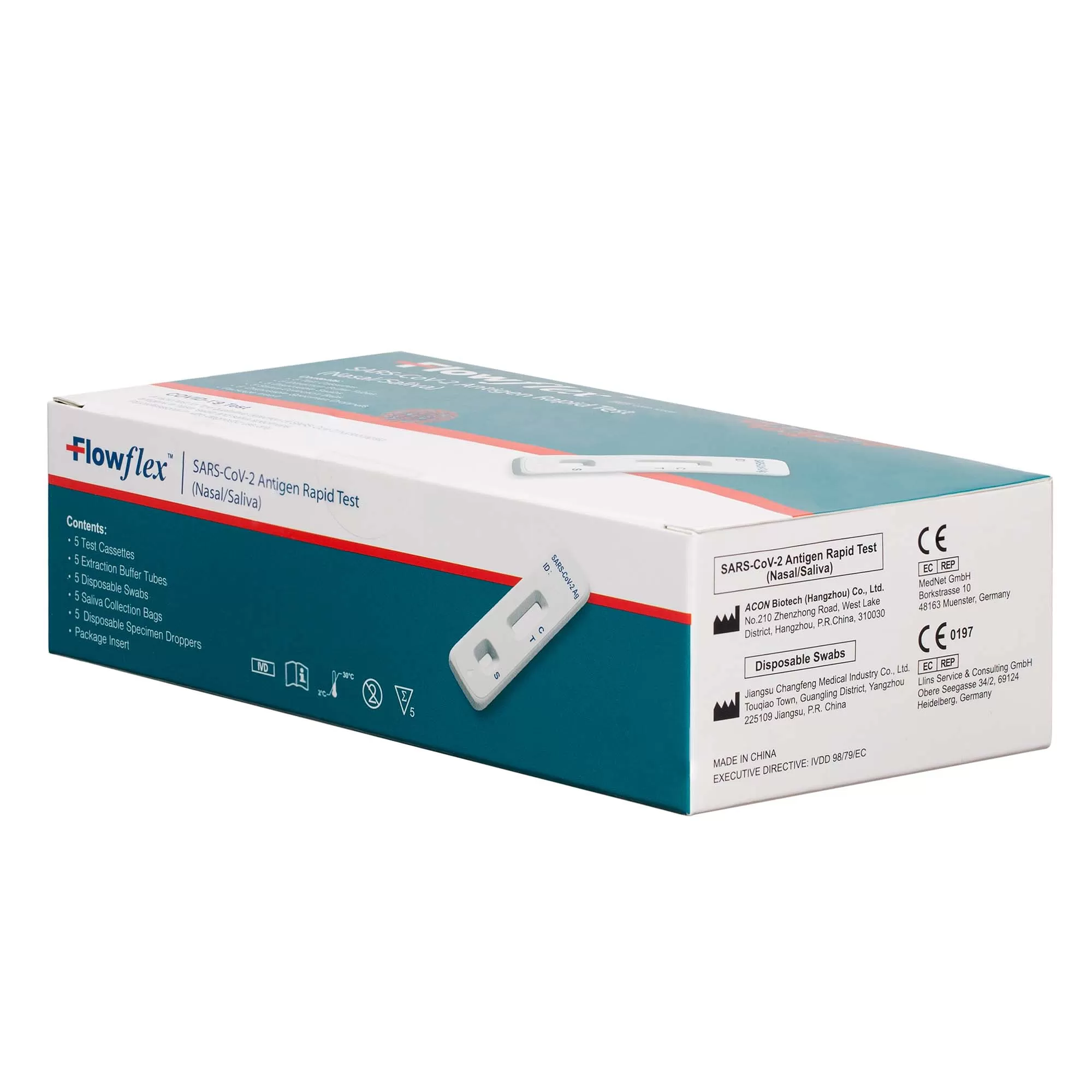 Teste Rapide 2 in 1 Saliva/Nazal COVID-19 Antigen, Flowflex, set 5 teste 3